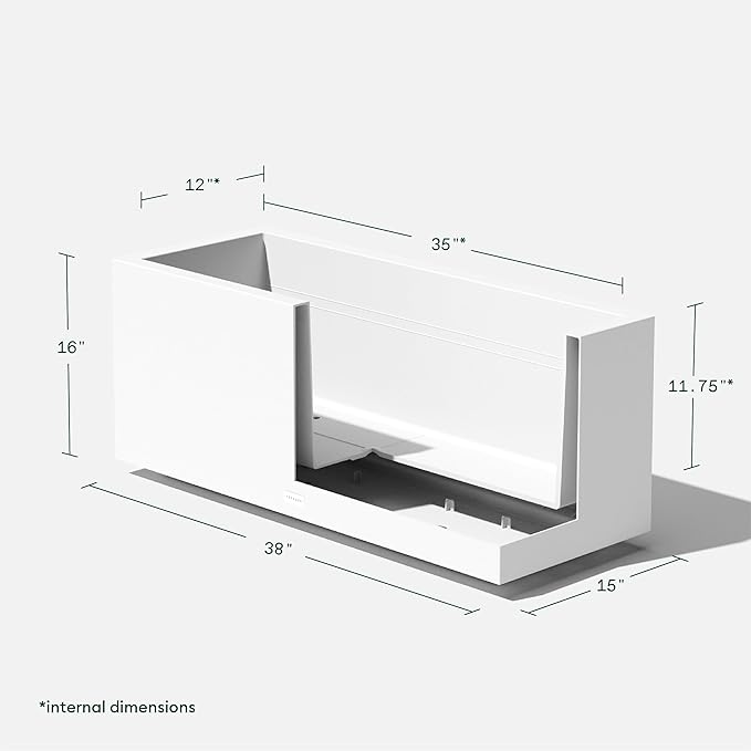 Veradek Block Series Long Box Planter - Large Rectangular Planter for Indoor or Outdoor Patio/Porch | Durable All-Weather Use with Drainage Holes | Modern Décor for Tall Plants, Flowers or Shrubs VeradekOutdoor