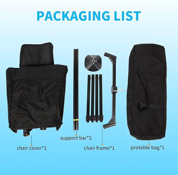 FAHKNS Hammock Camping Chair, 360° Swivel Chair with Adjustable Backrest, Foldable and Lightweight Chair Used for Office Work, Picnic, Hiking, Portable Bag, FAHKNS