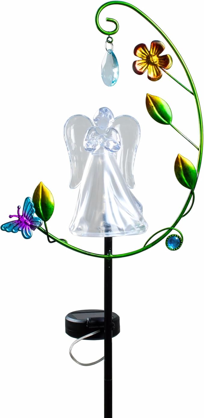 Solar Angel Light for Cemetery Decor - Color Changing Memorial Gift, Outdoor Garden Stake Light for Grave, Yard, Patio - Waterproof Sympathy Decoration with LED ELFENGARDEN