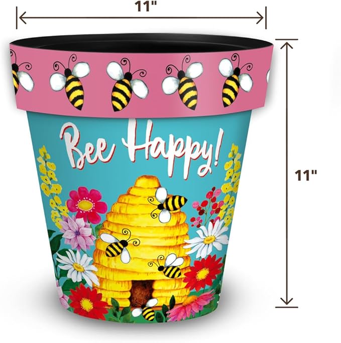 Briarwood Lane Bee Happy Beehive Medium Planter BriarwoodLane