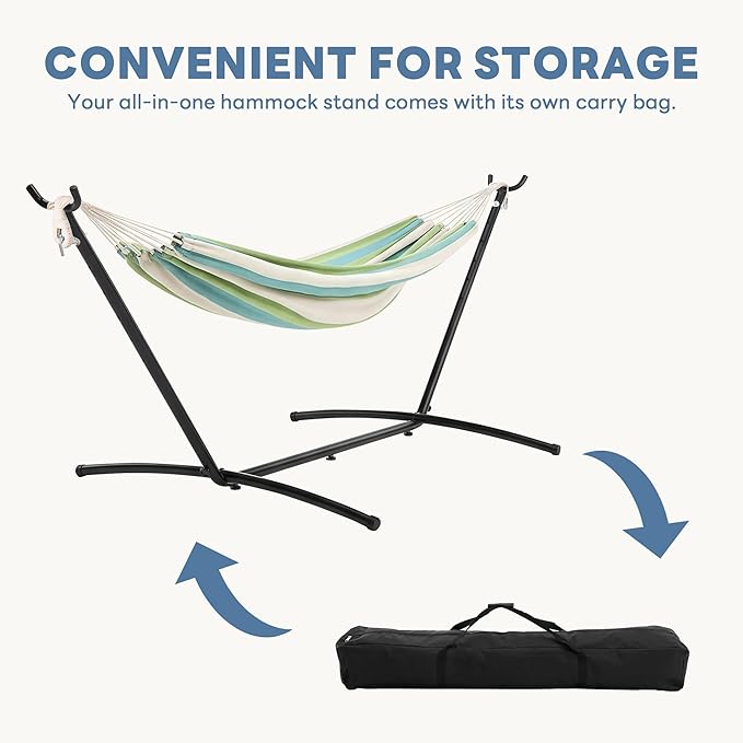 DUMOS Hammock Stand Only, Heavy Duty Hammock Stands for Double 2 Person, Portable Steel Stand for Outside Garden Backyard Patio Pool Beach with Carrying Case DumosLifestyle