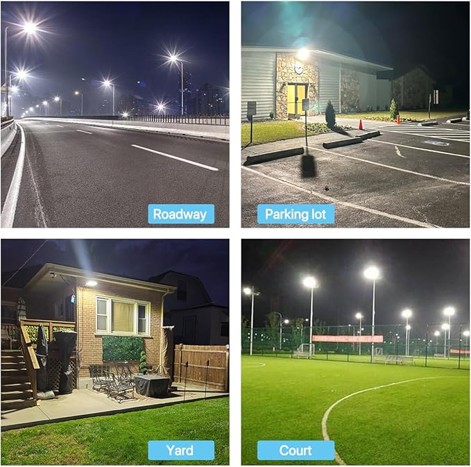 HYPERLITE Led Parking Lot Lights Outdoor 300W - UL Listed Arm & Slip Fitter 2 in 1 Wall Mount LED Flood Light - 45000lm 5000K Parking Lot Lights Commercial for Yard Street Court Driveways Stadium HYPERLITE