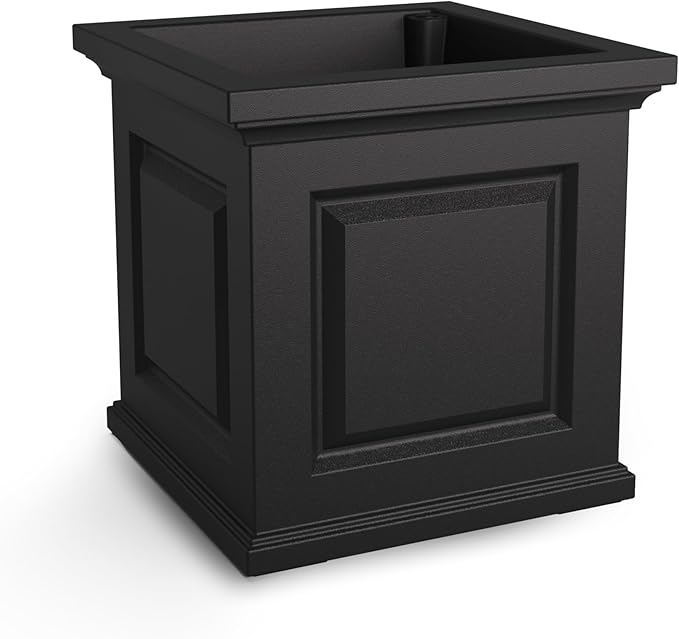 Mayne Nantucket 20-Inch Square Planter – Self-Watering, Weather-Resistant Planter for Flowers – Durable Outdoor Design for Patio, Porch, or Entryway Mayne