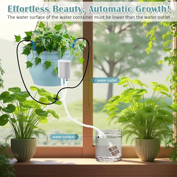 Hanging Planters 10 Inch, 4 Pcs Flower Pots Automatic Watering System Set, Self Watering Hanging Basket with Drainage Hole for Indoor Outdoor Plants, Decor, Blue RooTrimmer