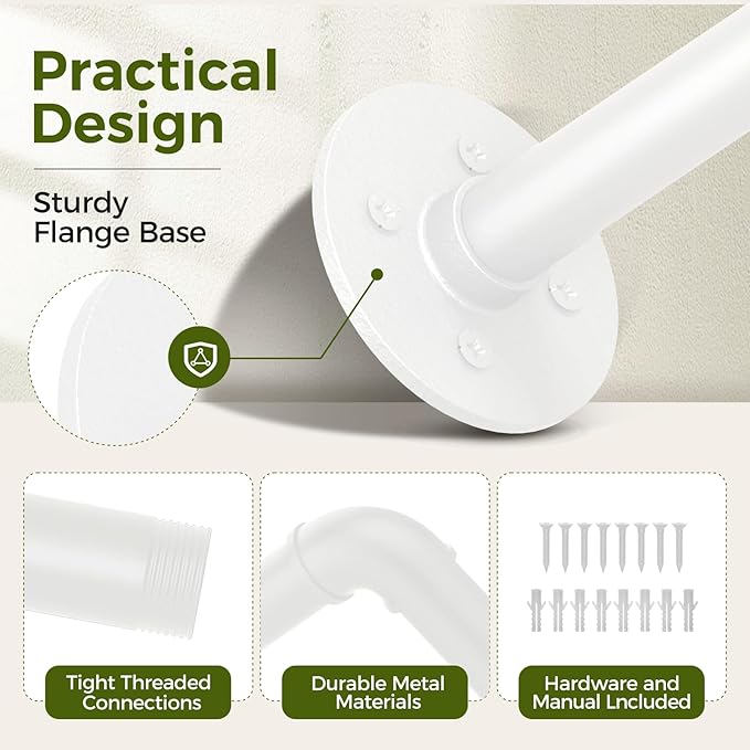 Bamworld Window Plant Hanger Indoor 63in Hanging Planters for Indoor Plants Hanging Plants Holder Hanging Rod Window Plant Shelves Wall Planters Pot/Chain/Plant Not Included (White) Bamworld