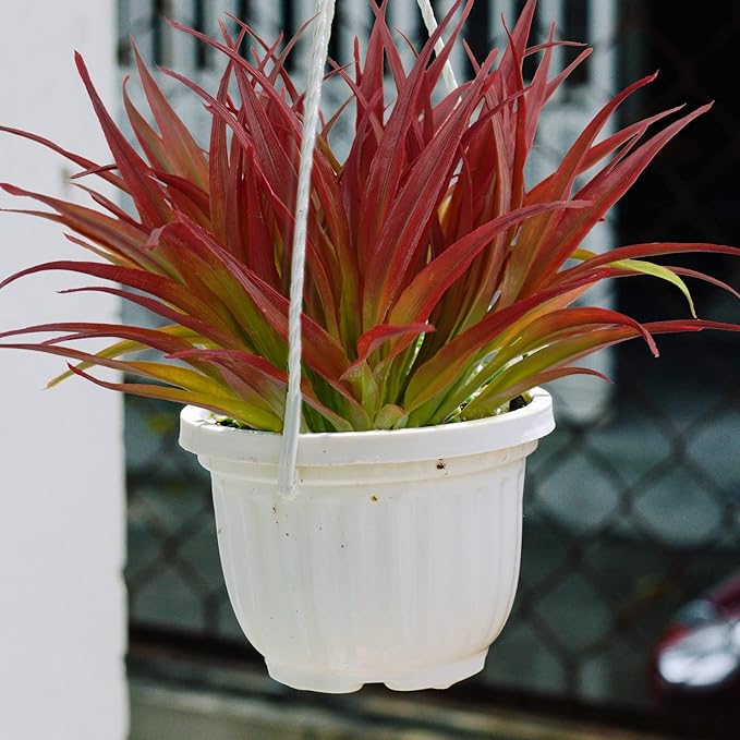 16Pcs Artificial Grass Fake Plants 17.3in Outdoor Plants UV Resistant Greenery Stems Fake Grass for Home Window Garden Office Patio Pathway Front Porch Décor Light Green & Red Phliofd