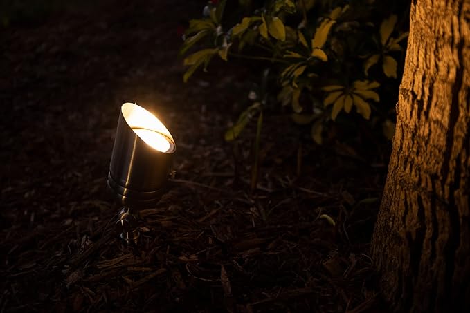 VOLT Fat Boy 12V Stainless Steel Outdoor Spotlight for Low Voltage Landscape Lighting of Yard, Lawn, Garden, Patio, Trees & House VOLT