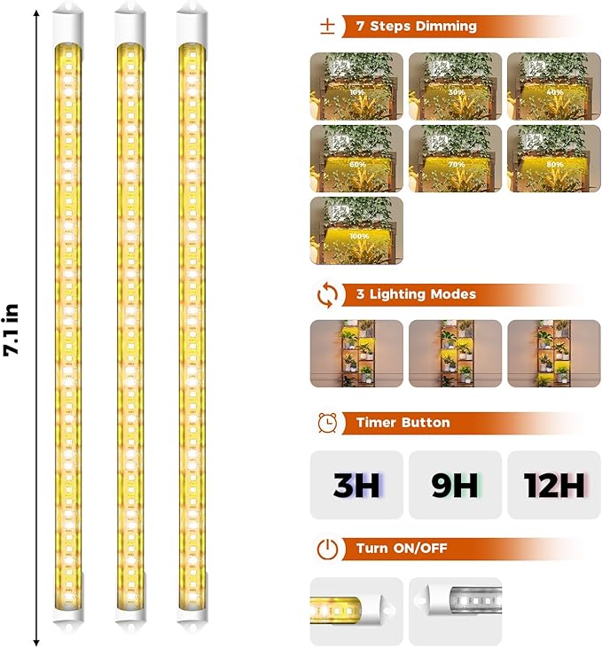 Bamworld Plant Stand with Grow Lights for Indoor Plants 11 Potted Corner Plant Shelf with Plant Lights for Indoor Growing Bamworld
