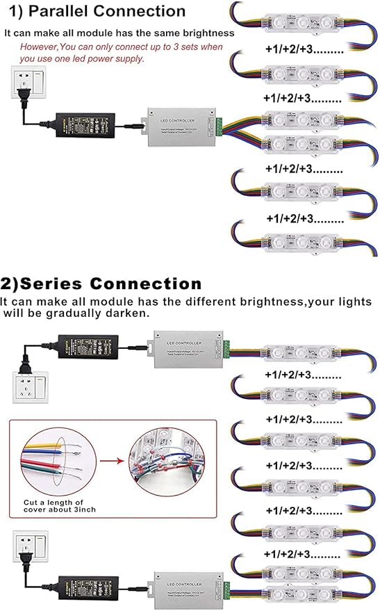 LED Window Lights Storefront Lights for Business Upgraded LED Modules Waterproof Store Decorative Light for Advertising Letter Signs Lightbox RGB 120 Pieces 3 LED Strip Light 60 FT BrightEnoughtoAttractCustomersAttention