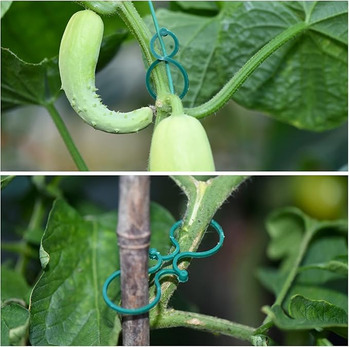 118 Feet Soft Plant Tie Green Twist Garden Ties with 20PCS Plant Clips for Plants Gardening Home Office Organization TPR Garden Ties Supplies with 2mm Diameter TELENT+OUTDOORS