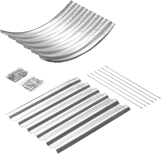 Land Guard 6x3x1.5ft Galvanized Raised Garden Bed Kit, Metal Planter Boxes Outdoor, Oval Metal Raised Garden Bed for Vegetables, Flowers (Silver) LandGuard