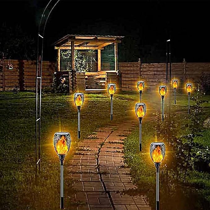 Flame Lamp Extension, Ground Stake and Joint Connector Kit to Make Solar Flashlight Torch Taller, 6 Sets AifeierET