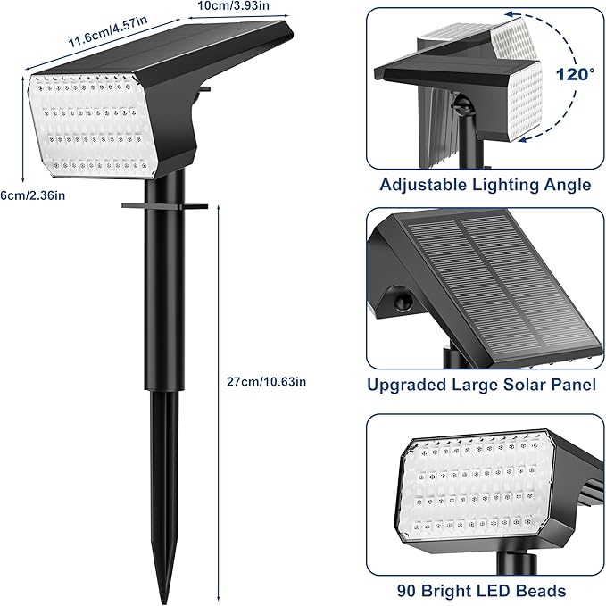 LANSOW Solar Spot Lights Outdoor Color Changing, 8Pack/7 Modes Waterproof Solar Christmas Landscape Spotlights, LED Solar Powered Flood Lights for Yard Garden Pathway Outside Halloween, Auto ON/Off LANSOW