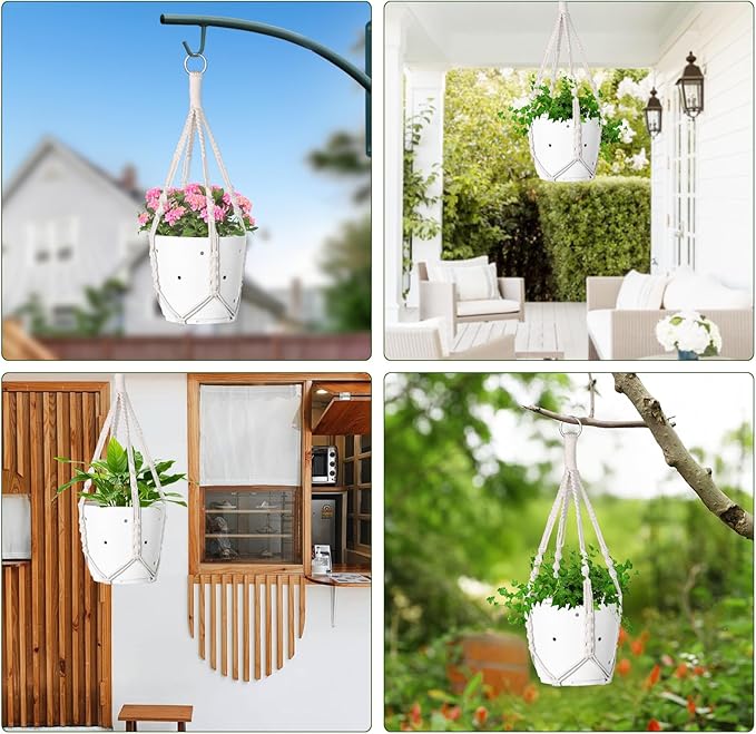 garini 2 Pack 20 Inches Macrame Plant Hanger Rope to Hang Flower Pot Plant Hanger for Indoor Outdoor Decoration, 4 Legs(POTS NOT Included) garini