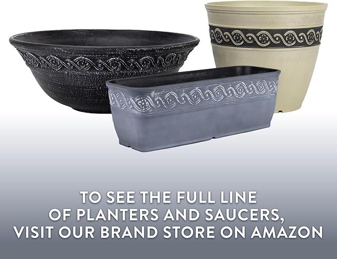 Classic Home and Garden Corinthian Resin Planter Pot - Outdoor & Indoor Plant Pot - Round Planter for Plants & Flowers (16" Oil Rubbed Bronze, Pack of 1) ClassicHomeandGarden
