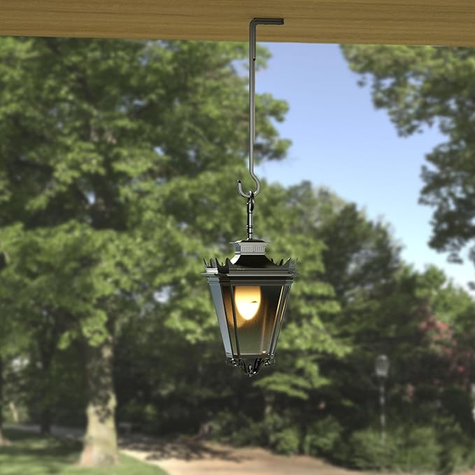 8 Inch 2 Pack Black Heavy Duty Outdoor Plant Hangers, Iron Hanging Plant Brackets for Hanging Plants Outside, Metal Plant Hooks Plant Wall Hooks for Hanging Lantern, Bird Feeder saffruff
