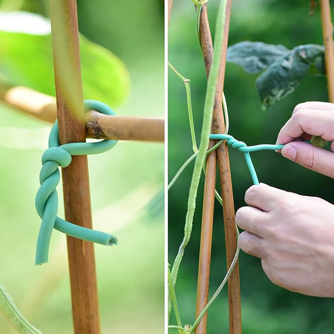 YDSL Soft Plant Tie, Garden Wire Tie for Plants Heavy Duty Reusable Plant Twist Ties for Gardening Home Office (Green, 32.8 feet) YDSL