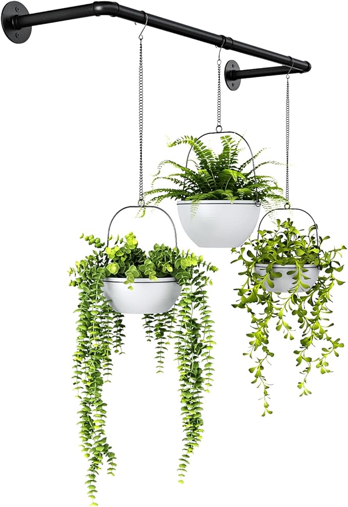 Bamworld Hanging Planters for Indoor Plants Plant Hanger Indoor Hanging Plants Rod 36.2in Window Plant Shelves Metal Rod Pot/Chain/Plant Not Included Bamworld