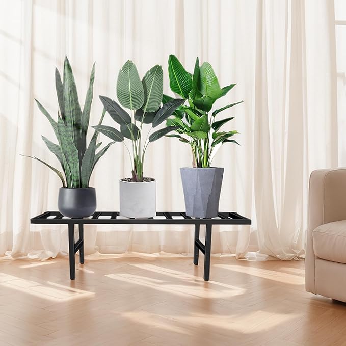 Plant Stand Indoor Outdoor, Heavy Duty Iron Pedestal Stands Metal Plant Stand for Indoor Outdoor, 1-Tier Sturdy Flower Stand Display Plant Shelf Rootora
