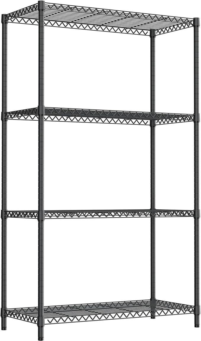 2400LBS 35.5" W Standing Shelf Units Wire Rust-Proof Outdoor Storage Shelving 4-Tier Utility Shelving Unit for Garden Home,Kitchen,Office Dark Grey 17.7" D x 35.5" W x 59.4" H MEIGAOPLASTICANDMETALHKCOLIMITED