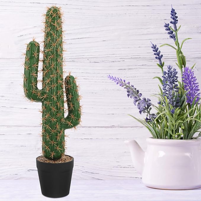 ABOOFAN Artificial Saguaro Cactus in Pot Faux Succulent Plant 20.86In Large Fake Potted Cacti Decorative Bonsai for Home Office Garden D Cor ABOOFAN
