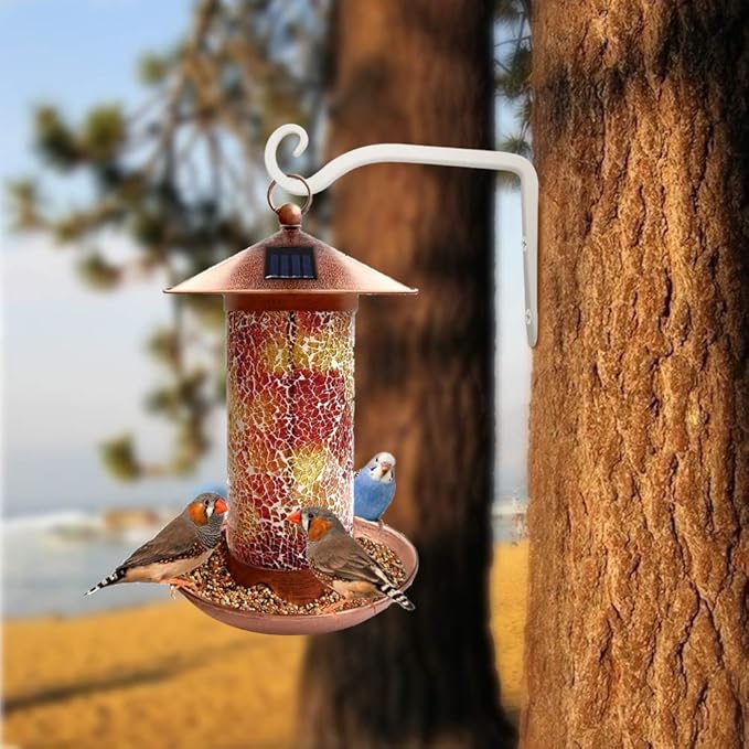 FEED GARDEN Hand-Forged Hanging Plant Bracket Iron Wall Hook for Hanging Plant,Bird Feeders, Wind Chimes, Flower Baskets, Lanterns, Yoga Mat, Indoor/Outdoor Use 6 Inch 2 Pack, White FEEDGARDEN