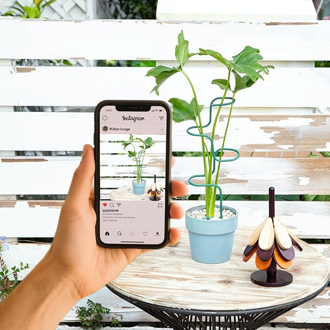 Set of 3 Sturdy Metal Plant Support Stakes for Indoor & Outdoor Use - Garden Trellis for Hydrangeas, Monstera, Flowers, Herbs, and Seedlings - Ideal for Small to Medium Plants Goooxim