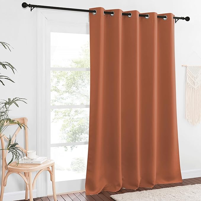 NICETOWN Blackout Curtains 84 Inch Length, Thermal Insulated Curtains for Bedroom Grommet Energy Saving Room Darkening Drapes for Living Room Window, 1 Panel, Burnt Orange, 66" W x 102" L NICETOWN