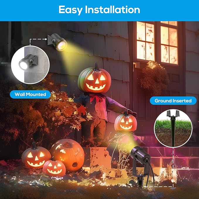ZYAN Low Voltage Landscape Lights LED Landscape Lighting with Sensor, IP65 Waterproof Outdoor Spotlights for Yard Garden, Plant Tree Spoltights Dimmable with Timer, Auto ON/Off (2 Pack) ZYAN