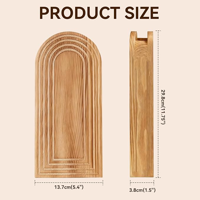 2 Pack Wooden Wall Vase Set, Boho Hanging Planter for Indoor Plants & Flowers, Wood Wall-Mounted Planters for Living Room, Modern Farmhouse Entryway or Bathroom, Rustic Art for Home (Brown) Rootora