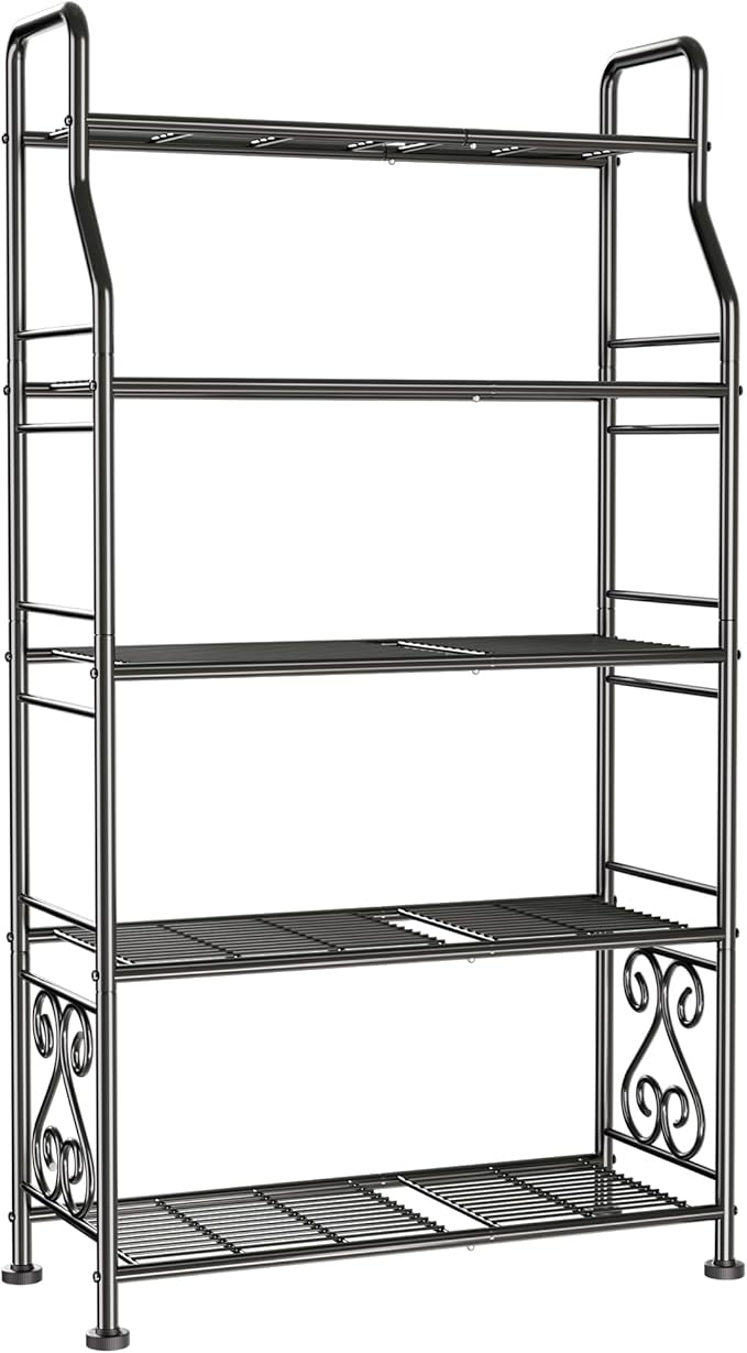 GIOTORENT Plant Stand Outdoor Indoor 5 Tier Metal Waterproof - 53.2" Plant Shelf for Patio, Balcony, Living Room, Large Capacity Tiered Plant Rack, Black GIOTORENT