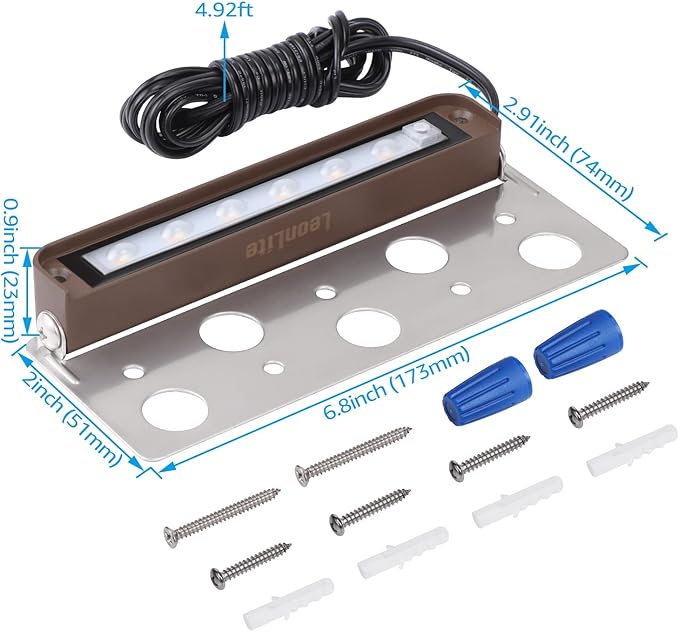 LEONLITE 8-Pack Premium Series 5CCT 7 Inch LED Hardscape Lighting Swivel, 2200K/2700K/3000K/4000K/5000K Selectable, Retaining Wall Light Low Voltage, 12V Paver Light, 4.5W Outdoor Step Light, ETL LEONLITE