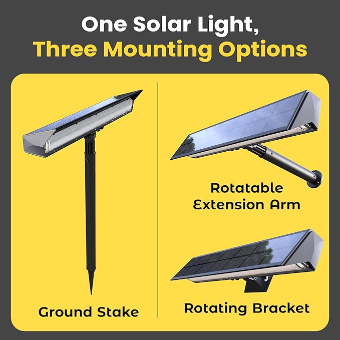 Brighticonic Solar Sign Lights Outdoor – LED Solar Sign Light for House Numbers & Real Estate Signs – 13" Warm White Floodlight, IP65 Waterproof, Dusk to Dawn Solar Mailbox Light Brighticonic