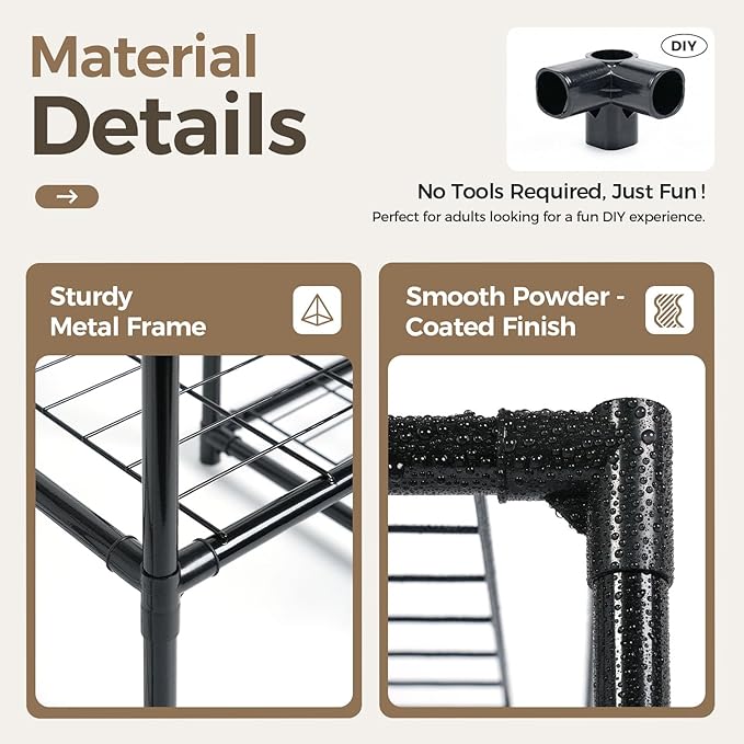 Bamworld Plant Stand Indoor Outdoor 11 Tire Tall Large Metal Plant Shelf Multi Tier Flower Stands Garden Shelves Wooden Plant Display Holder Rack for Living Room Corner Bamworld