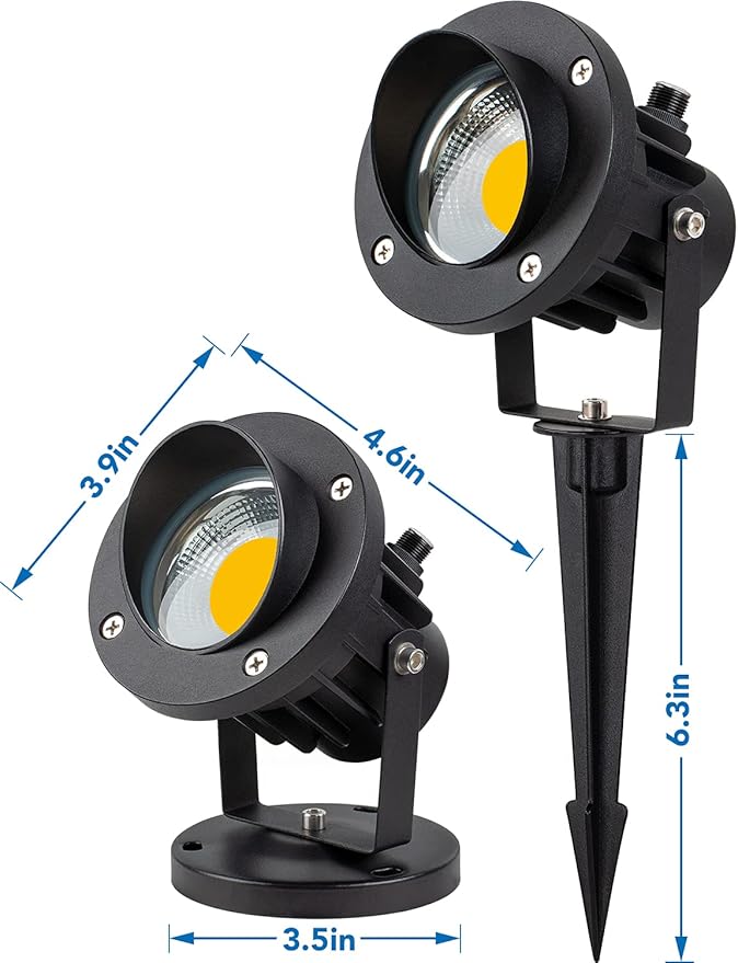 SUNVIE 20W Spot Lights Outdoor with Photocell Sensor, Dusk to Dawn LED Landscape Spotlights, Waterproof 120V 2000LM 3000K Landscape Lighting for Yard Flag Tree Garden 6 FT US 3-Plug in Cord, 2 Pack SUNVIE