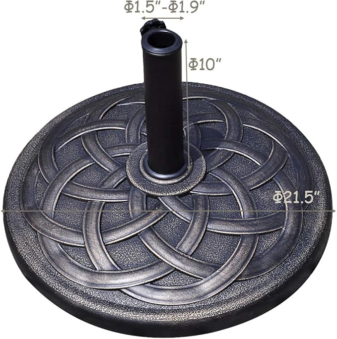 Giantex 43lbs Patio Market Umbrella Base, Heavy Duty Outdoor Stand, Cast Iron Umbrella Holder for Garden Beach, Classic Round Umbrella Standing Deck Porch Giantex