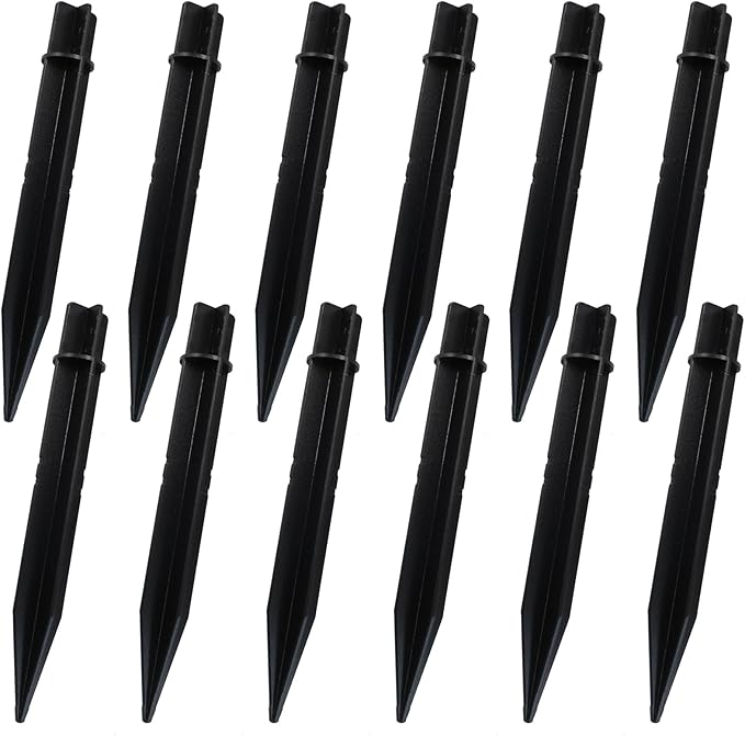 12 Pack 8.3 Inch ABS Ground Spikes - Replacement Stakes for Solar Lights - Fit for Pole Inside Diameter 0.83 Inch - Plastic Ground Stakes for Garden Light Pathway Bonsicoky