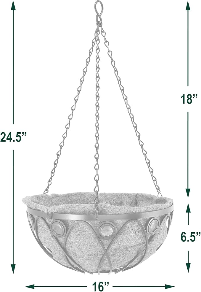 Arcadia CB02 Emerald Series Round Hanging Basket Planters, 16-Inch Rootora