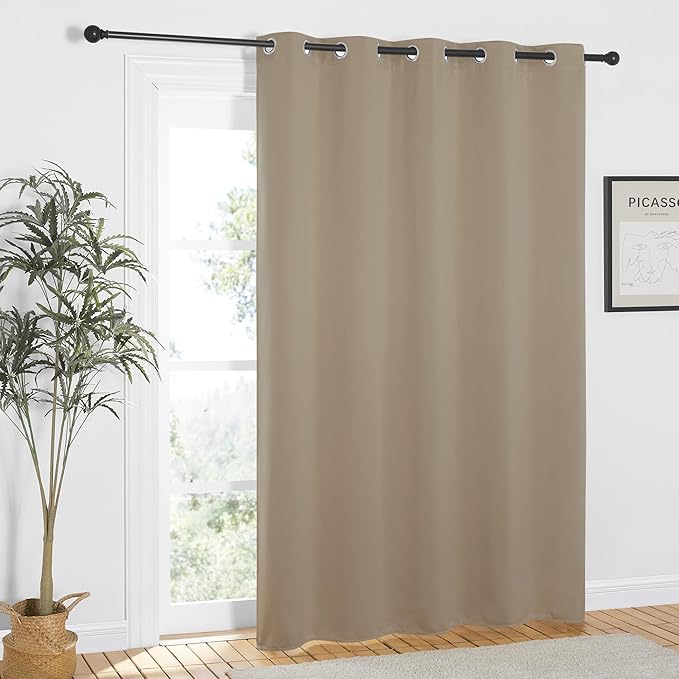 NICETOWN Taupe Blackout Curtains 84 inch Length, Grommet Top Room Darkening Drapes for Bedroom Living Room, Light Blocking Window Covering for Privacy (W66 x L84 Inch, 1 Panel) NICETOWN