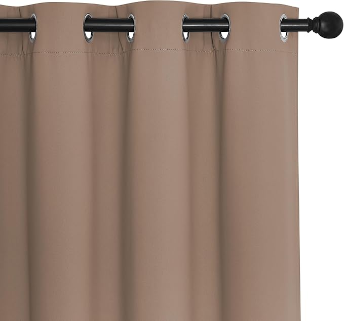 NICETOWN Bedroom Curtain Room Darkening Drapery 102 inches Length - Home Fashion Thermal Insulated Grommet Room Darkening Curtain for Living Room (Cappuccino, 1 Panel, 52 x 102 inches) NICETOWN