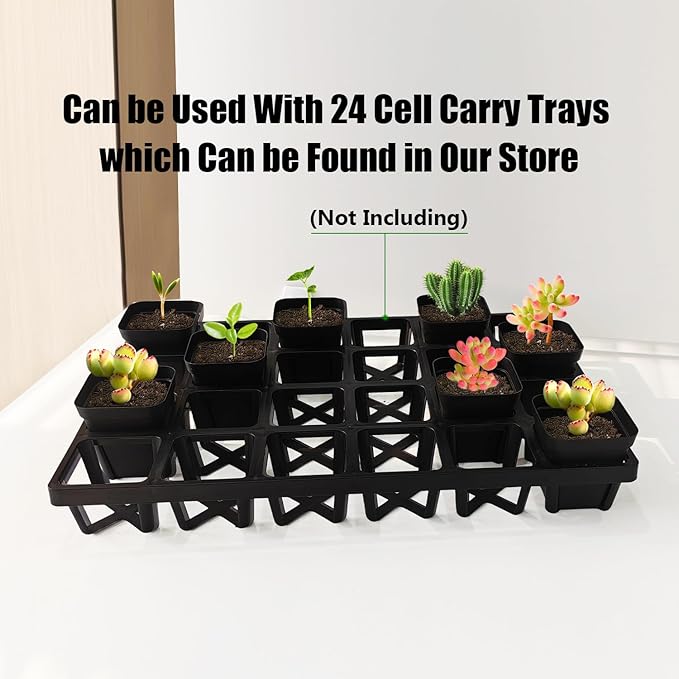 Square Nursery Pots 3" 120Pcs Deep Succulent Plastic Pots Small Flower Planter Seeds Starter Germination Pots with Drainage (Black,2.7Inches,120Pcs) RooTrimmer