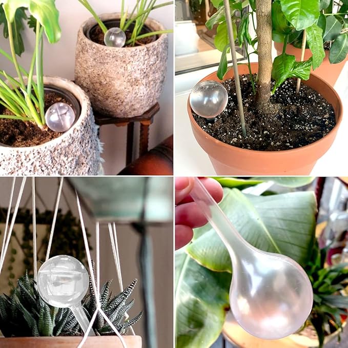 14 Pcs Plant Clear Watering Bulbs,Plastic Automatic Self-Watering Globes,Garden Water Device Watering Bulbs for Plant Flower Indoor Outdoor -PlantWateringGlobes-