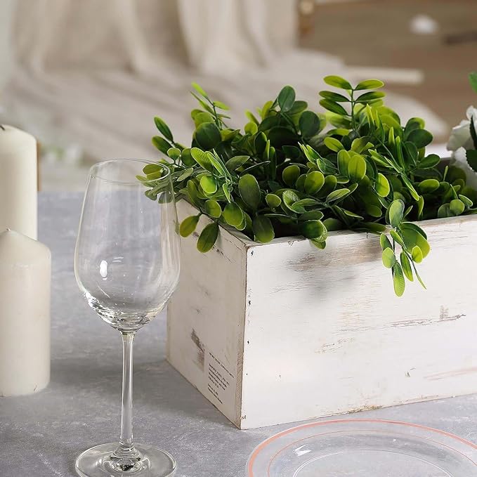 Efavormart 30"x6" Whitewash Wood Planter Box with Plastic Liner, DIY Rustic Rectangle Wooden Box for Succulents, Long Wedding Table Centerpieces and Farmhouse Decor efavormart