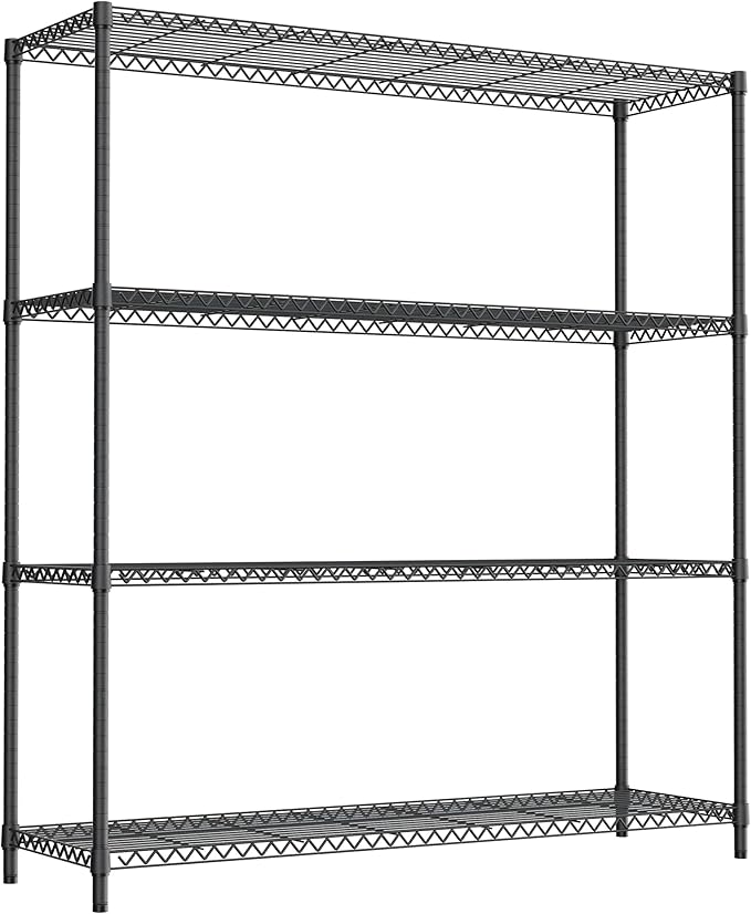 2400LBS 47.3" W Stand Shelf Wire Rust-Proof Outdoor Storage Shelving 4-Tier Utility Shelving Unit for Garden Home,Kitchen,Office Dark Grey 17.7" D x 47.3" W x 59.4" H MEIGAOPLASTICANDMETALHKCOLIMITED