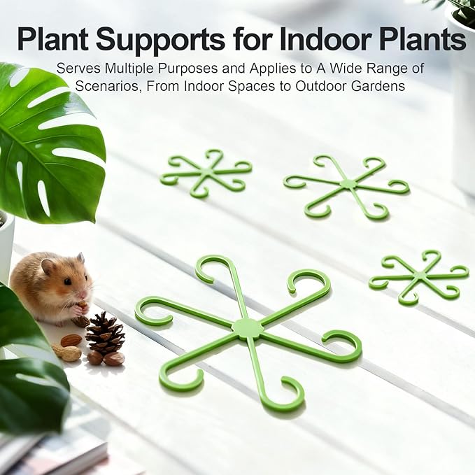 20pcs Plant Stem Support, Unique Design Stem Supports for Indoor Plants, Monstera Plant Support for Thriving Growth, Four Different Size Combinations Indoor Plants Accessories (Green) Rootora