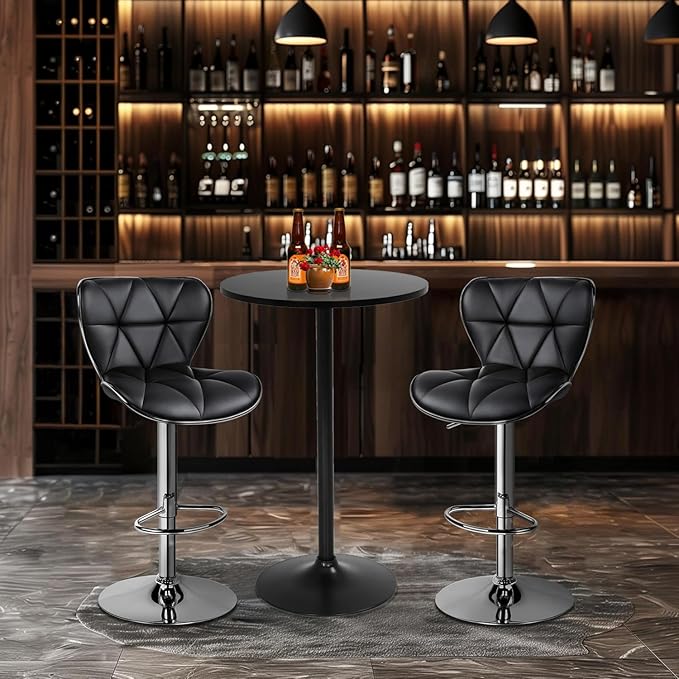 FDW Bistro Pub Table 2 Pack 40 Inch Height Cocktail Table Round Bistro Bar Table for Home and Kitchen Dining FDW