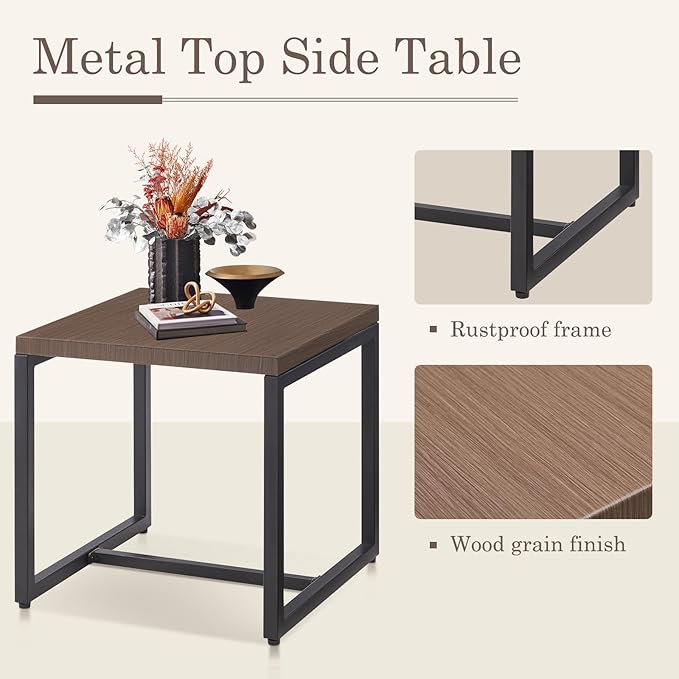 Belord Outdoor Bistro Set 3 Piece Outdoor Wicker Patio Chairs, Oversize Outdoor Rattan Seating Set, All-Weather Chairs Wicker Furniture with Metal Side Table and Removable Cushion for Outside Belord