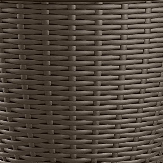 Suncast 4 Pack Wicker Planter w/ Drillable Drain Holes, Decorative Indoor/Outdoor Pot, 18in, Java Suncast