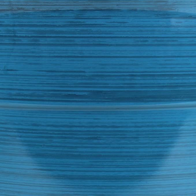 Garden Elements Indoor/Outdoor Glazed Brushed Happy Plastic Planter, Large, Dark Blue, 15" GardenElements