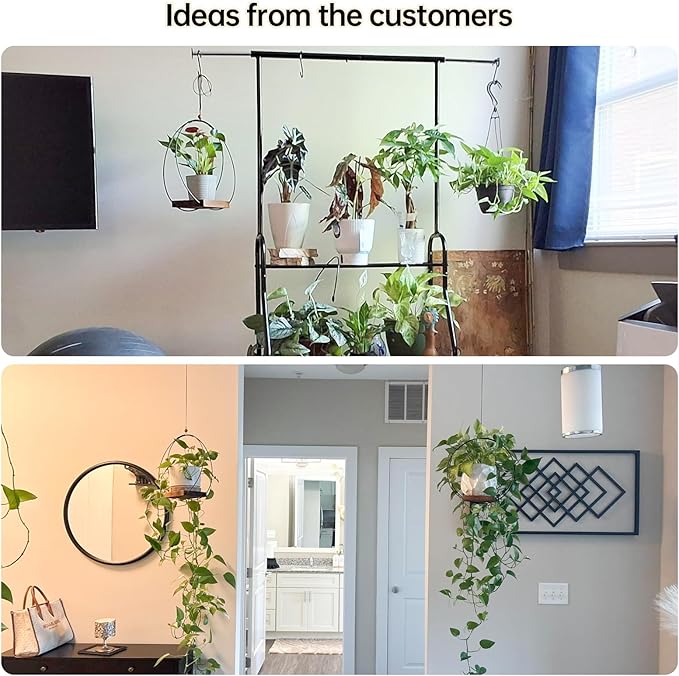Hanging Planter for Indoor Plants - Outdoor Plant Hanger, Mid Century Metal Plant Hanger, Indoor Conner Ceiling, Gift for Mom, Plant Lovers, Housewarming Adnkwolivt
